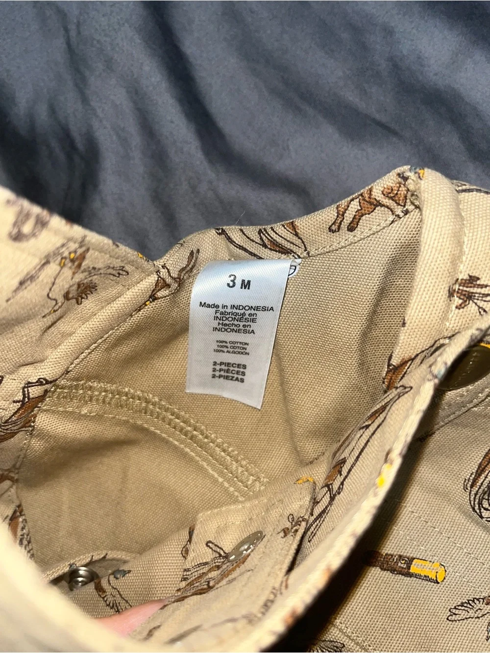 Carhartt CG8112 - Short-Sleeve Bodysuit and Canvas Dog Print Shortall Set